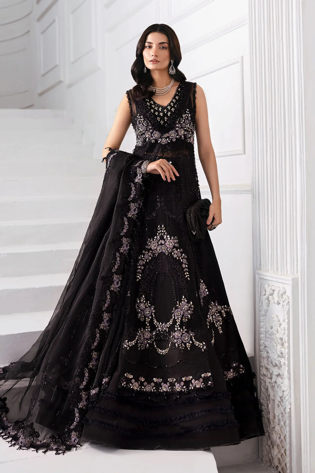 3-Piece Unstitched Embroidered Organza Suit | BD-3004