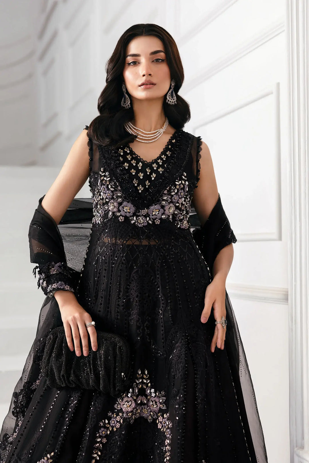 3-Piece Unstitched Embroidered Organza Suit | BD-3004