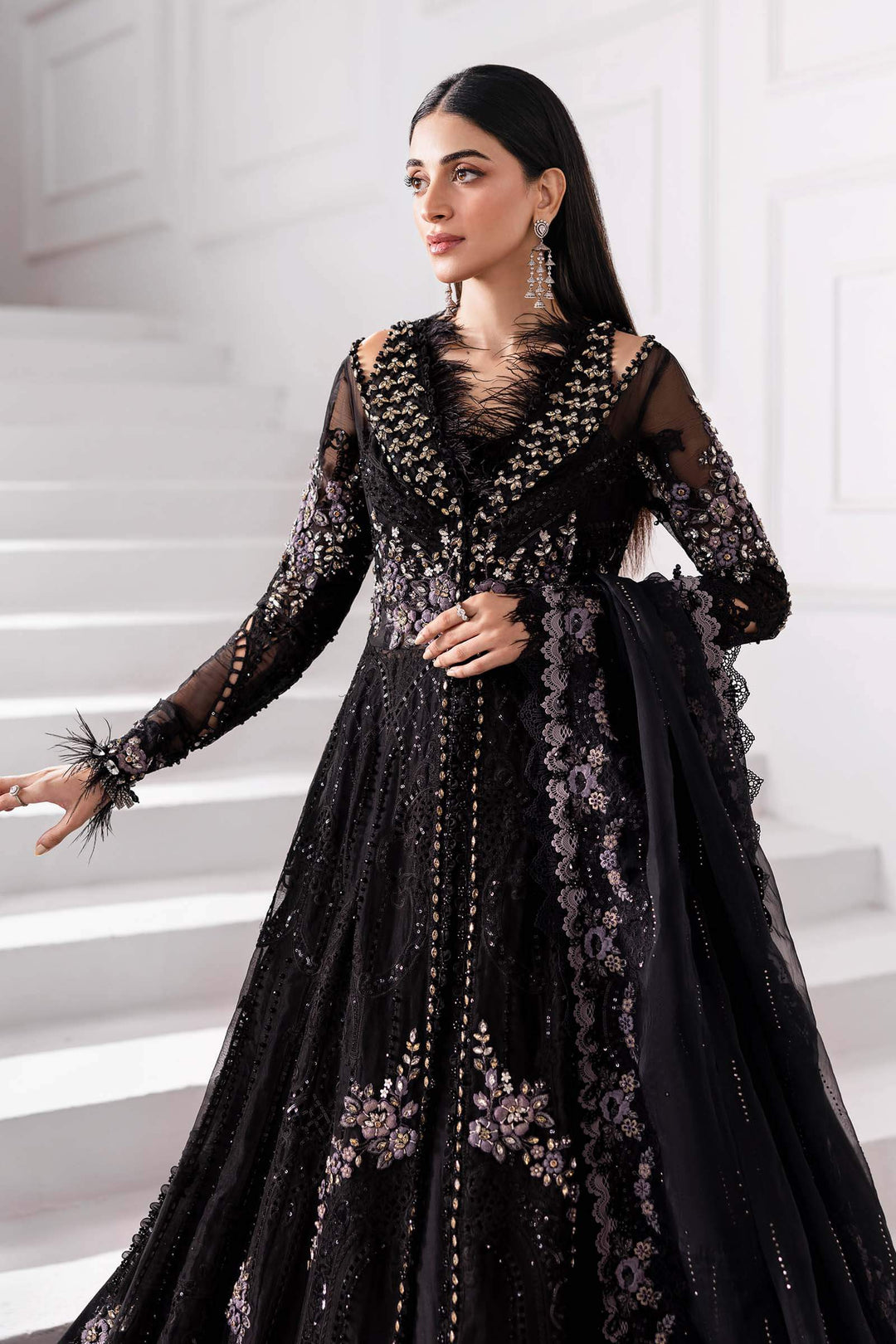 3-Piece Unstitched Embroidered Organza Suit | BD-3004