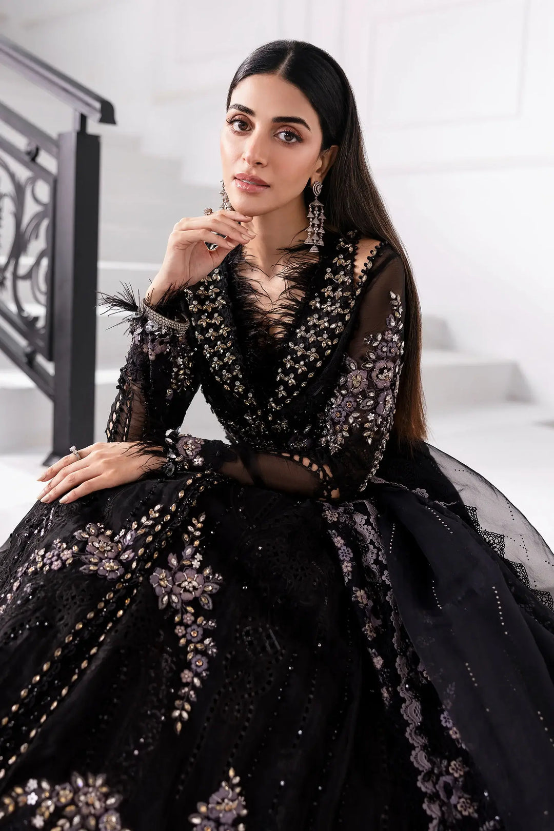 3-Piece Unstitched Embroidered Organza Suit | BD-3004