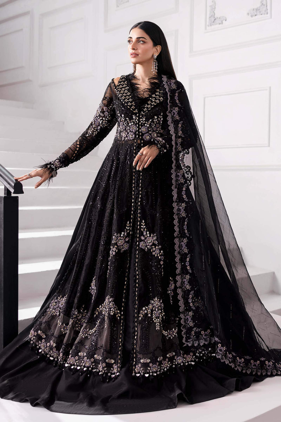 3-Piece Unstitched Embroidered Organza Suit | BD-3004