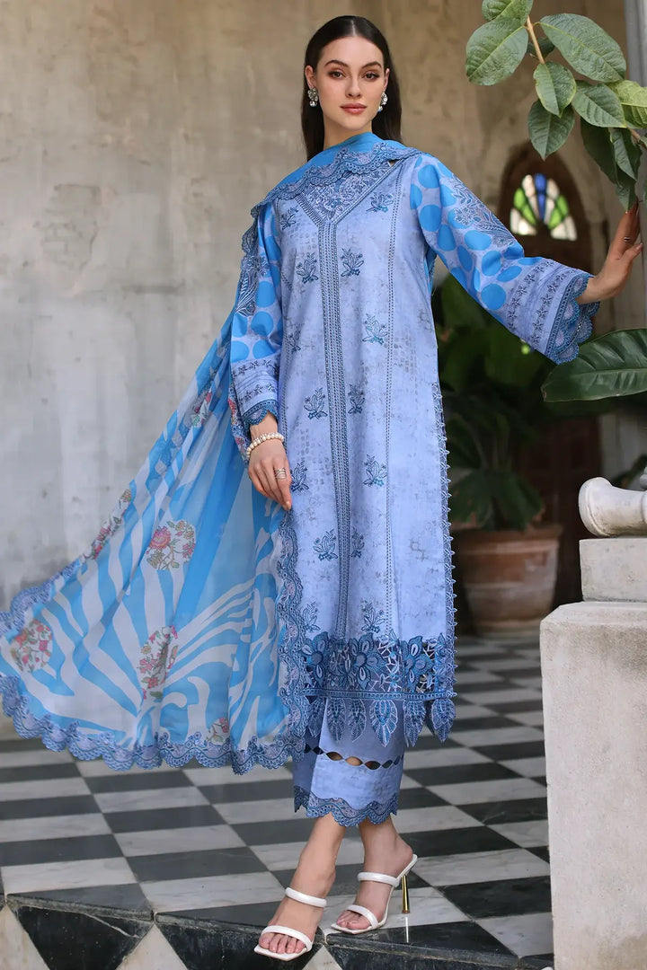 3-PC Unstitched Embroidered Printed Lawn MIRAAS Collection CMR5-03