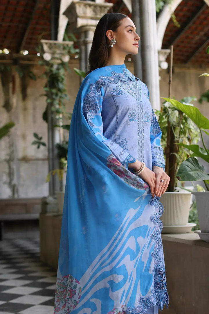 3-PC Unstitched Embroidered Printed Lawn MIRAAS Collection CMR5-03