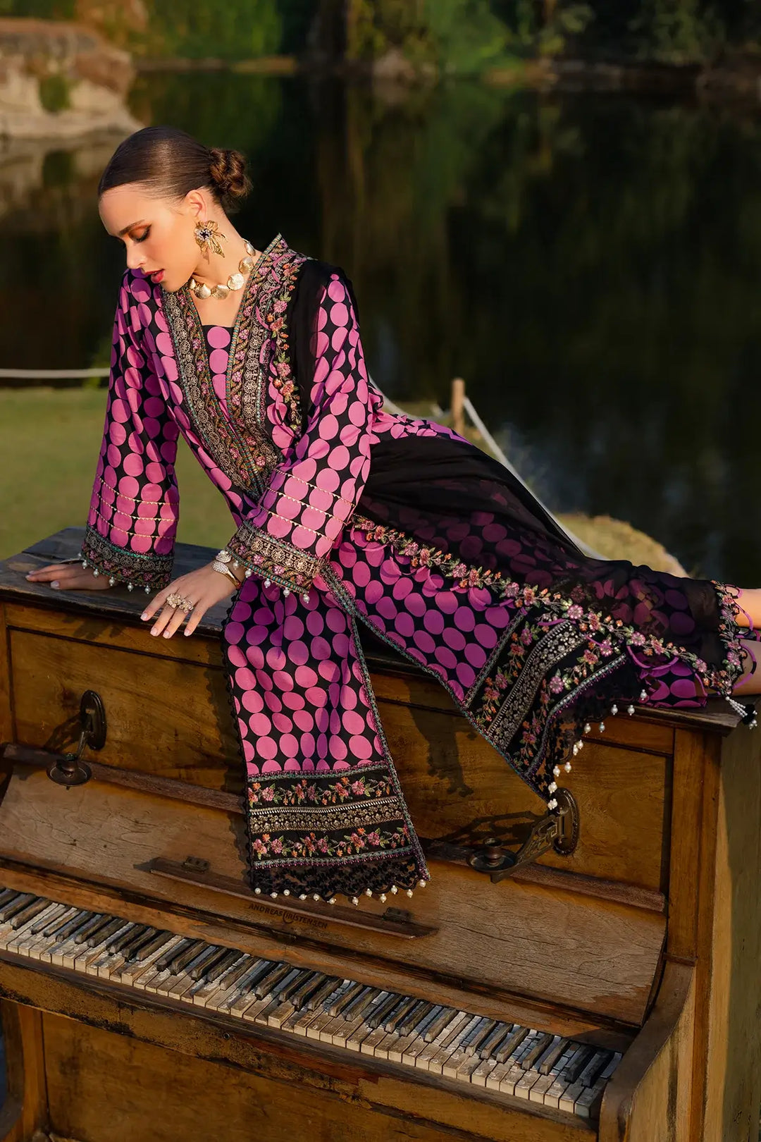 3-PC Unstitched Festive Edit Lawn QARA Collection CQ5-07