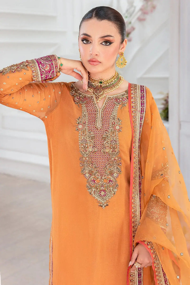 Charizma Diamond Dust Embroidered Luxury Chiffon Unstitched 3Pc Suit DD5-06