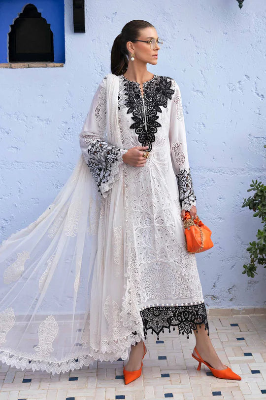 Maria.B | 3 Piece Unstitched Embroidered Paper Cotton Suit | D-2505-A