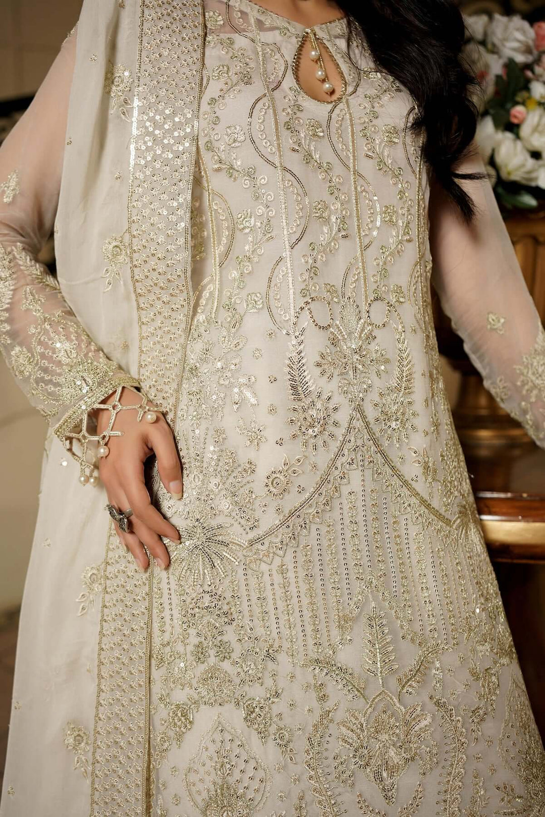 Dove Embroidered 3-Piece Unstitched Suit