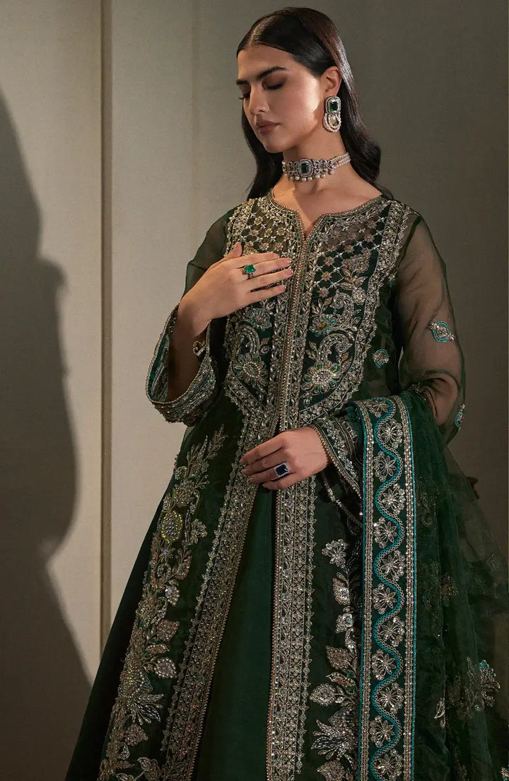 Mehro Maa Emerald Embellished Organza Suit