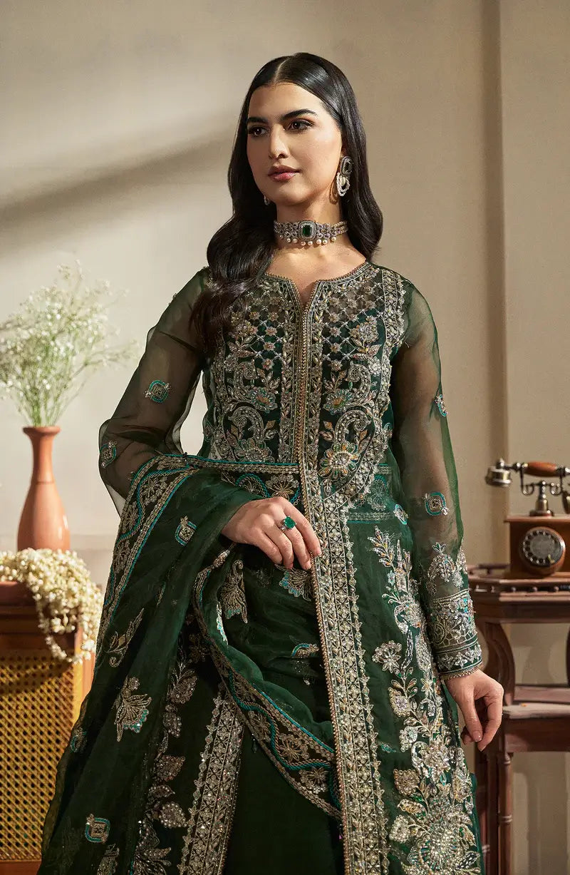 Mehro Maa Emerald Embellished Organza Suit