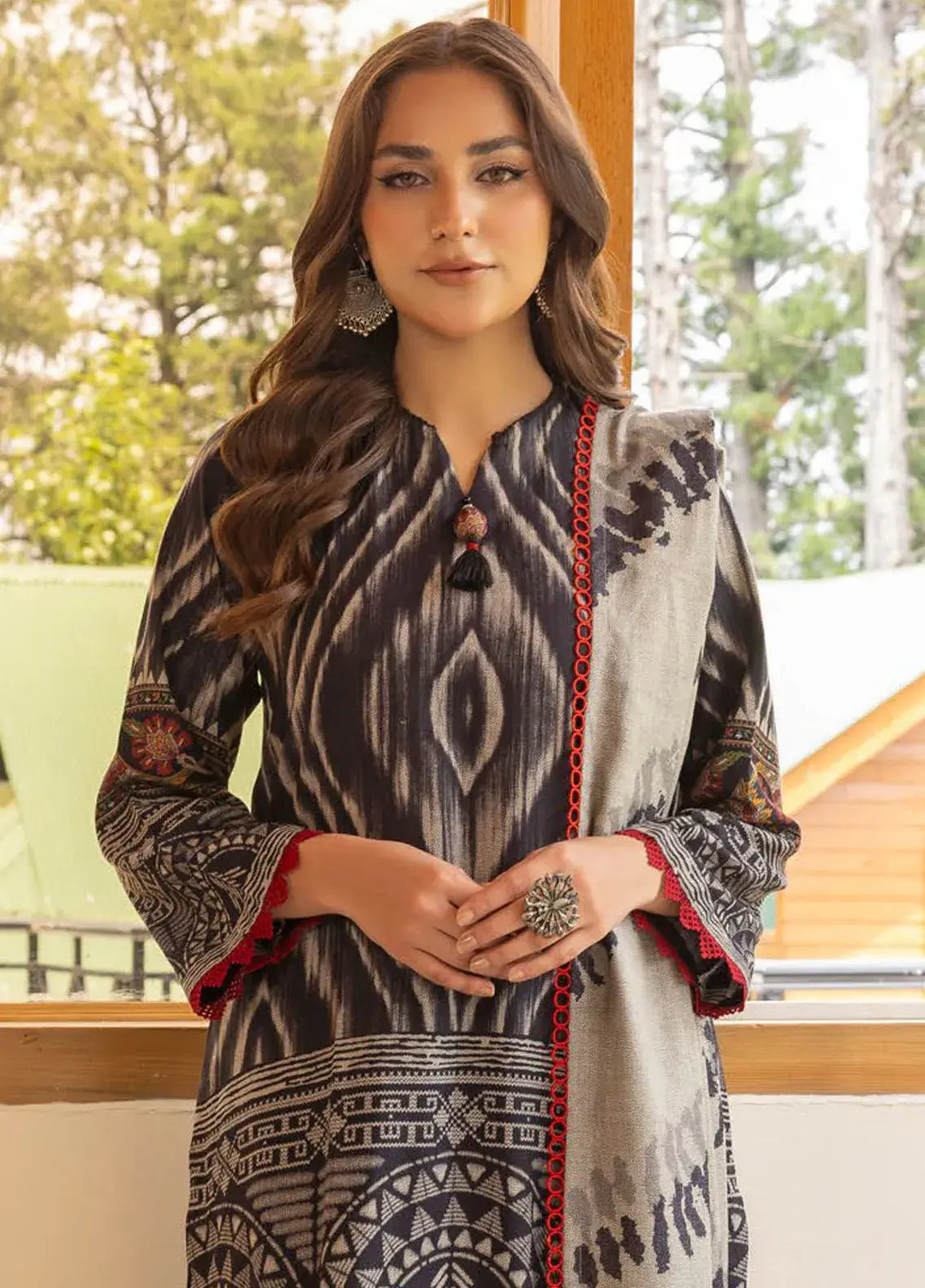 Gul Ahmed 3Pc Unstitched Printed Dhanak Suit DH-42004