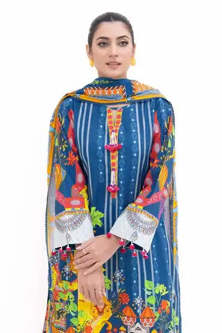 Gul Ahmed 3Pc Unstitched Printed Khaddar Suit – K42006T