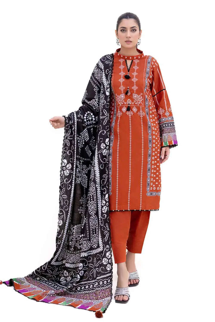 Gul Ahmed 3Pc Unstitched Printed Khaddar Suit – K42008T