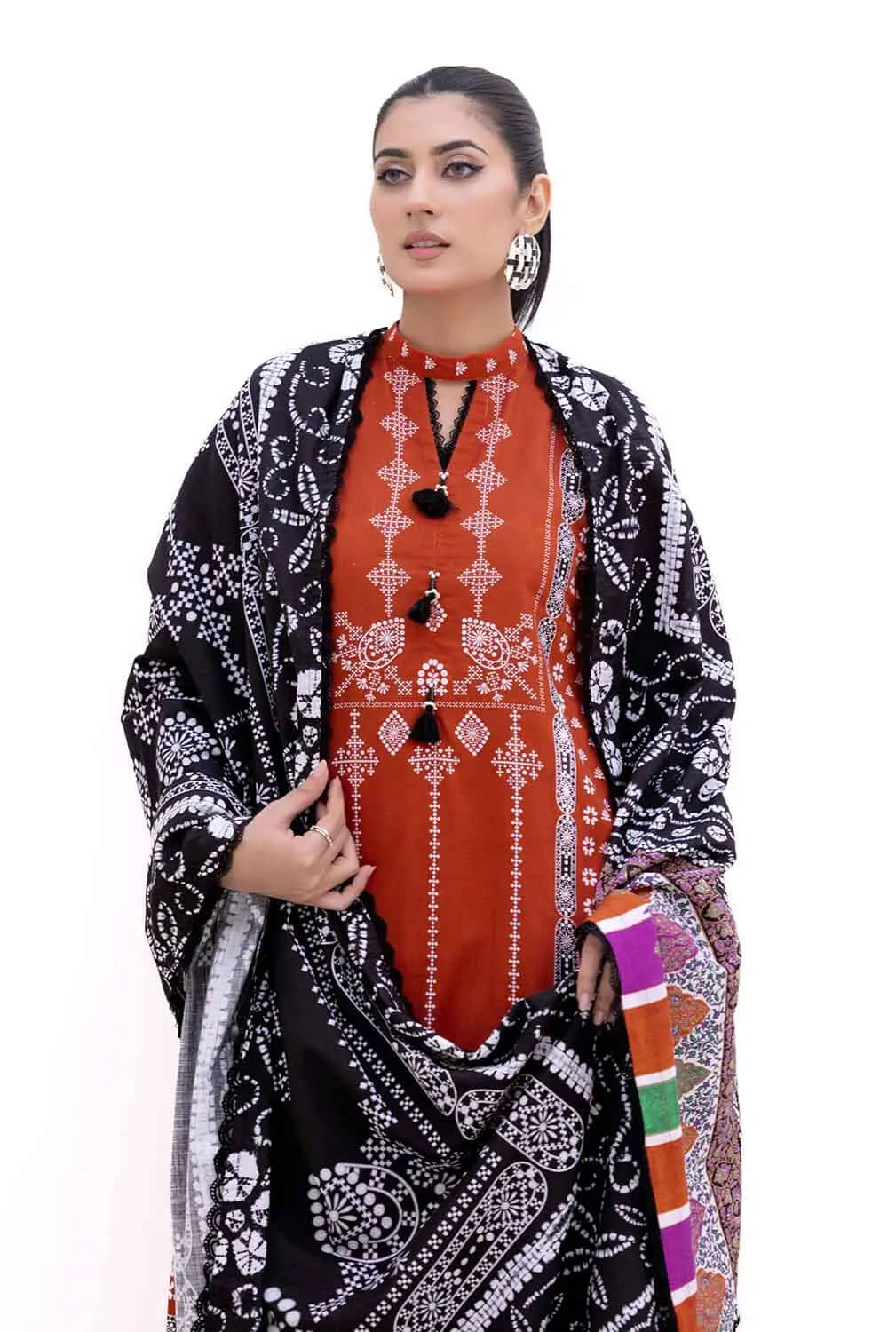 Gul Ahmed 3Pc Unstitched Printed Khaddar Suit – K42008T