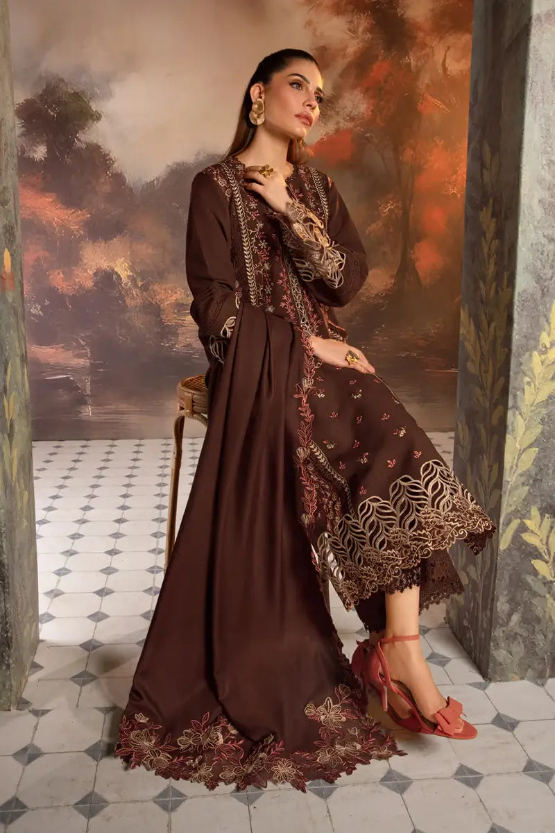 Hot Chocolate Embroidered 3-Piece Unstitched Suit