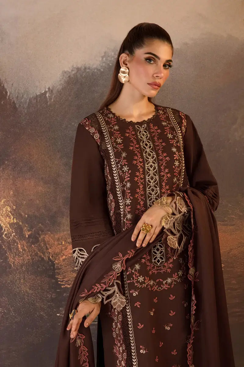 Hot Chocolate Embroidered 3-Piece Unstitched Suit