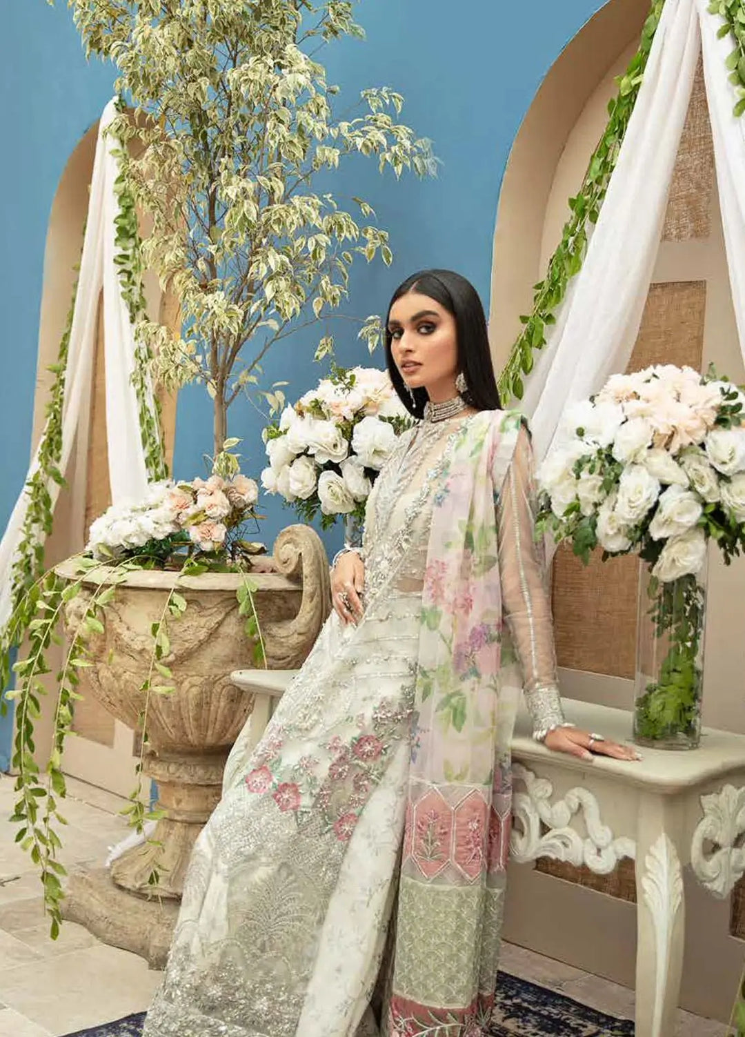 Jasmine 4-Piece Embroidered Net Suit 2025