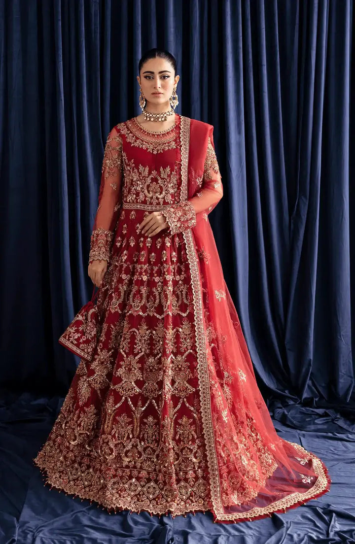 Zebaish Leela Embroidered & Embellished Net Suit with Organza Dupatta