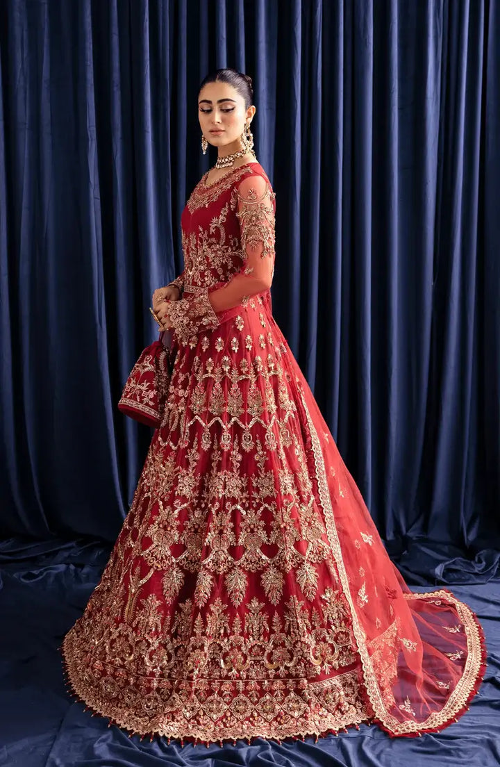 Zebaish Leela Embroidered & Embellished Net Suit with Organza Dupatta