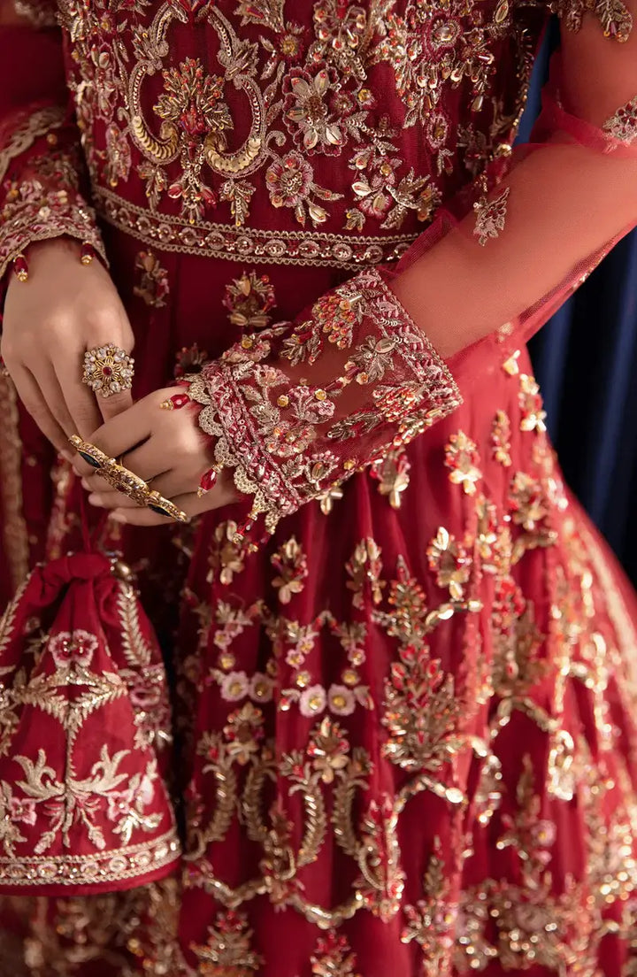 Zebaish Leela Embroidered & Embellished Net Suit with Organza Dupatta