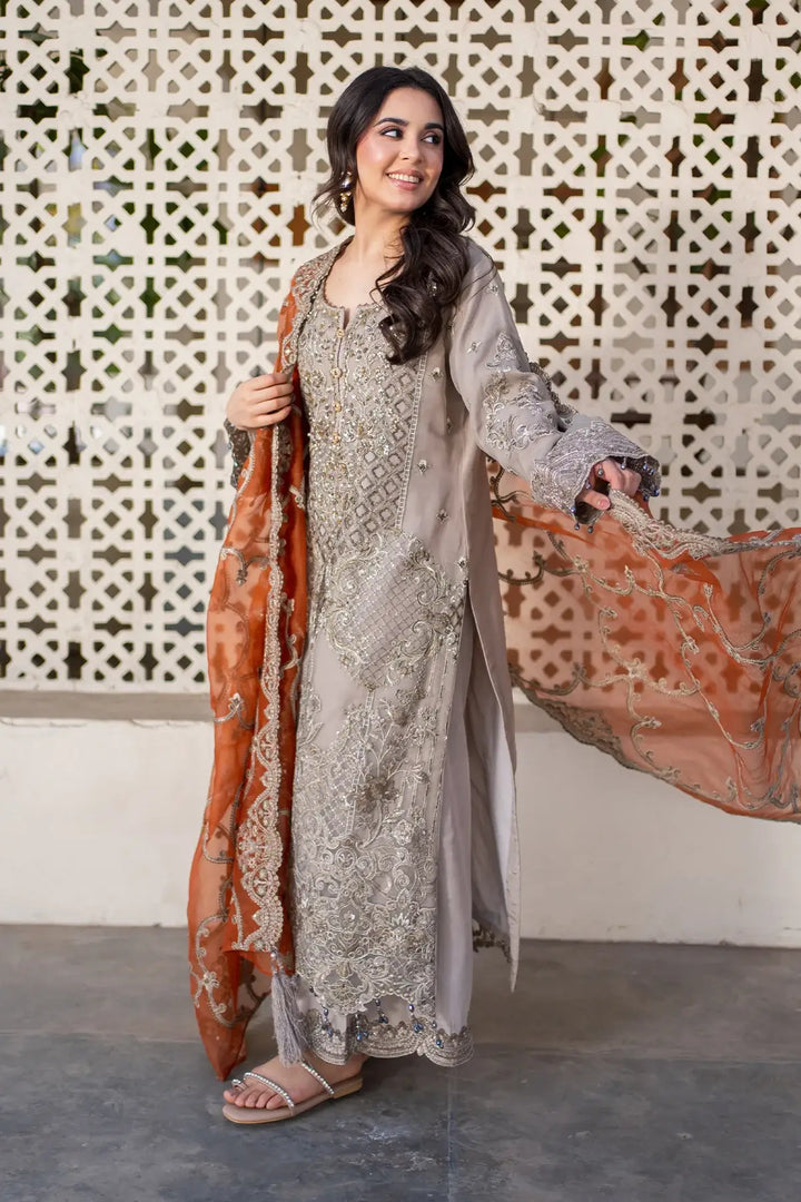 Misr 3-Piece Unstitched Luxury Organza Suit Skin