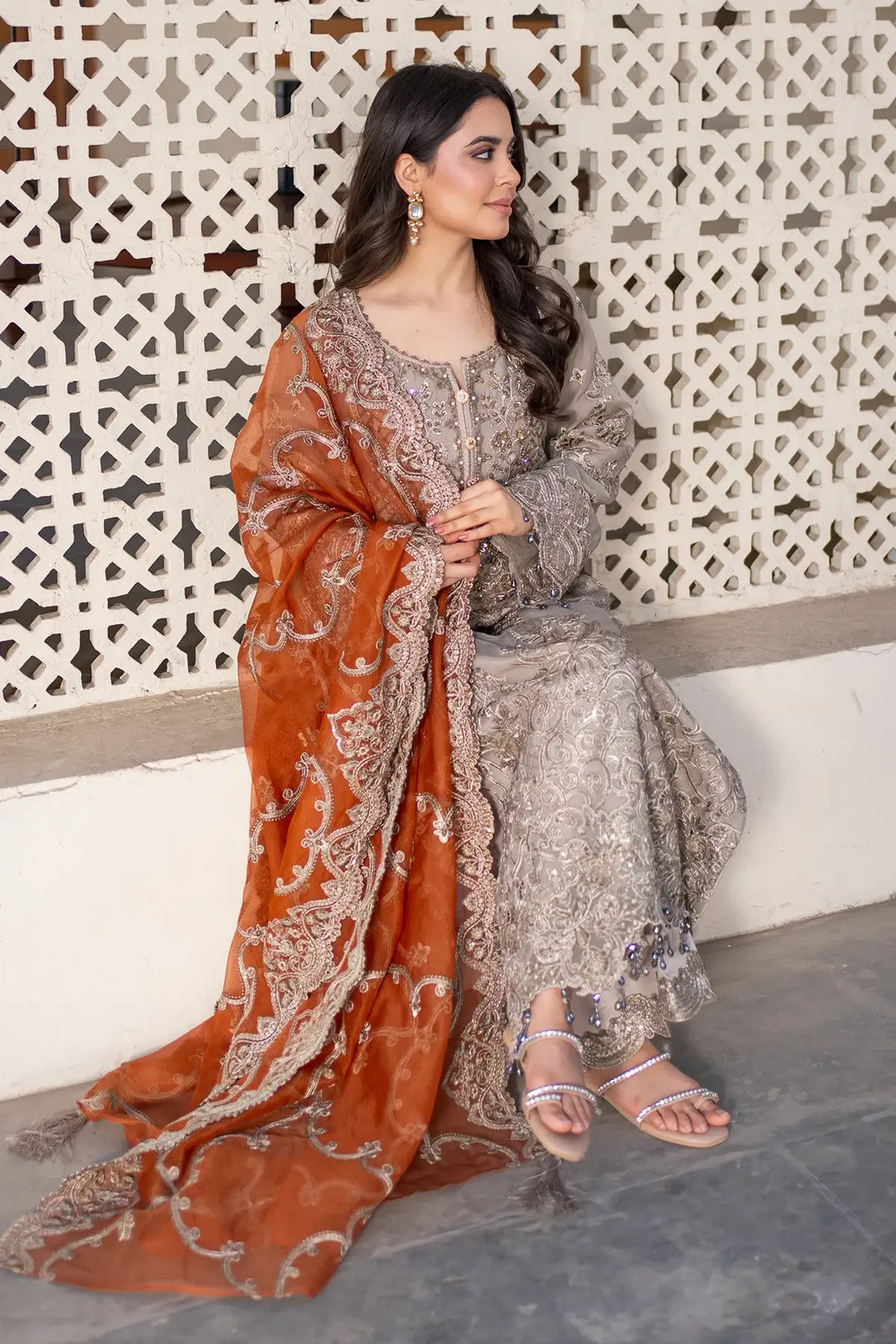 Misr 3-Piece Unstitched Luxury Organza Suit Skin