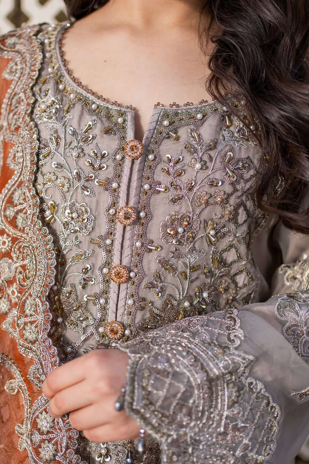 Misr 3-Piece Unstitched Luxury Organza Suit Skin