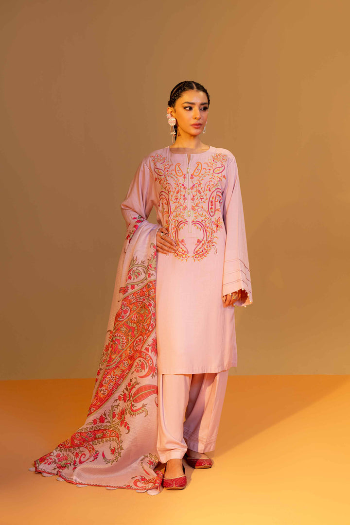 Nishat Linen Silk Collection 3 Piece Embroidered Suit - 42306457