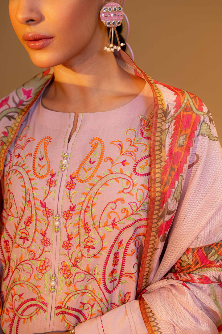 Nishat Linen Silk Collection 3 Piece Embroidered Suit - 42306457