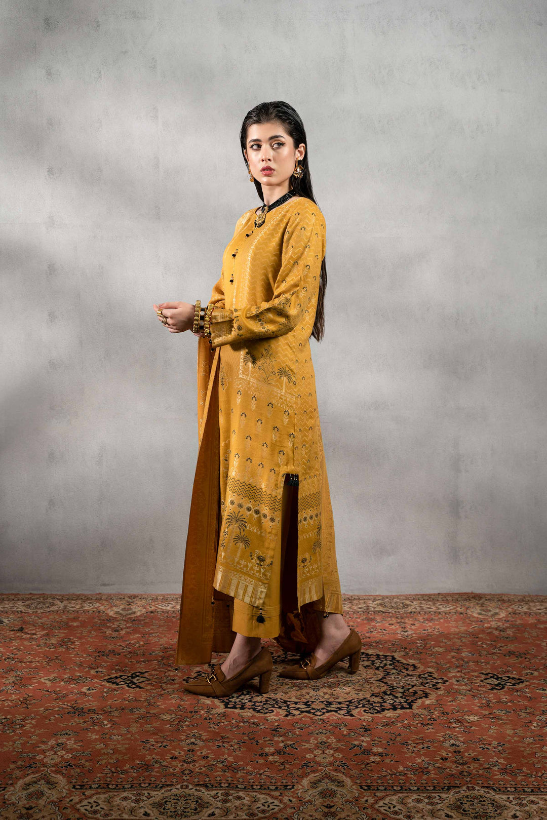 Nishat Sunehray Din Embroidered Jacquard Unstitched 3Pc Suit - 42303388