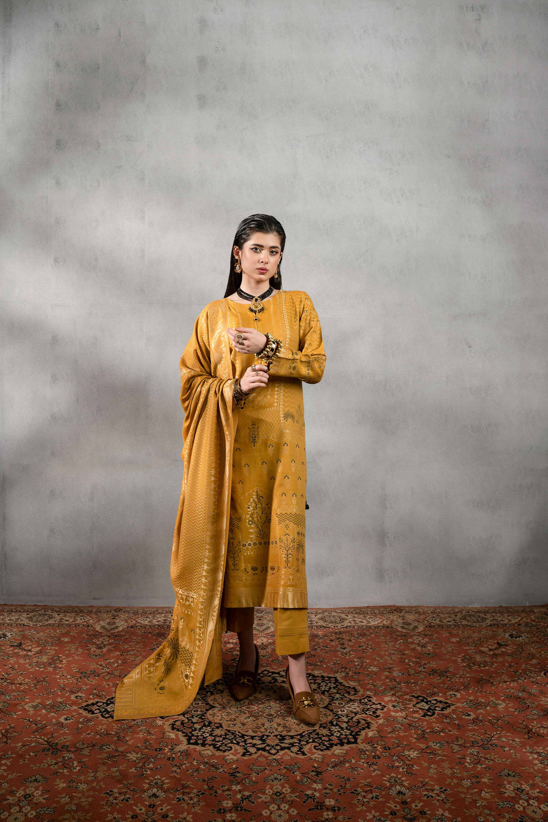 Nishat Sunehray Din Embroidered Jacquard Unstitched 3Pc Suit - 42303388
