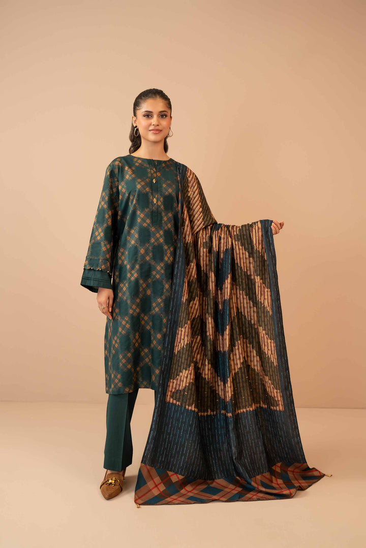 Nishat Winter Printed Jacquard Unstitched 3Pc Suit - 42303465