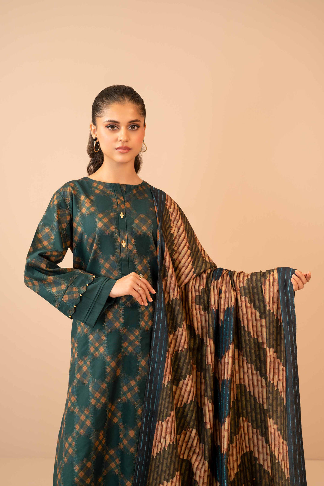 Nishat Winter Printed Jacquard Unstitched 3Pc Suit - 42303465
