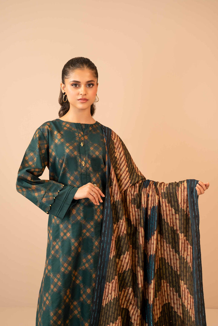 Nishat Winter Printed Jacquard Unstitched 3Pc Suit - 42303465