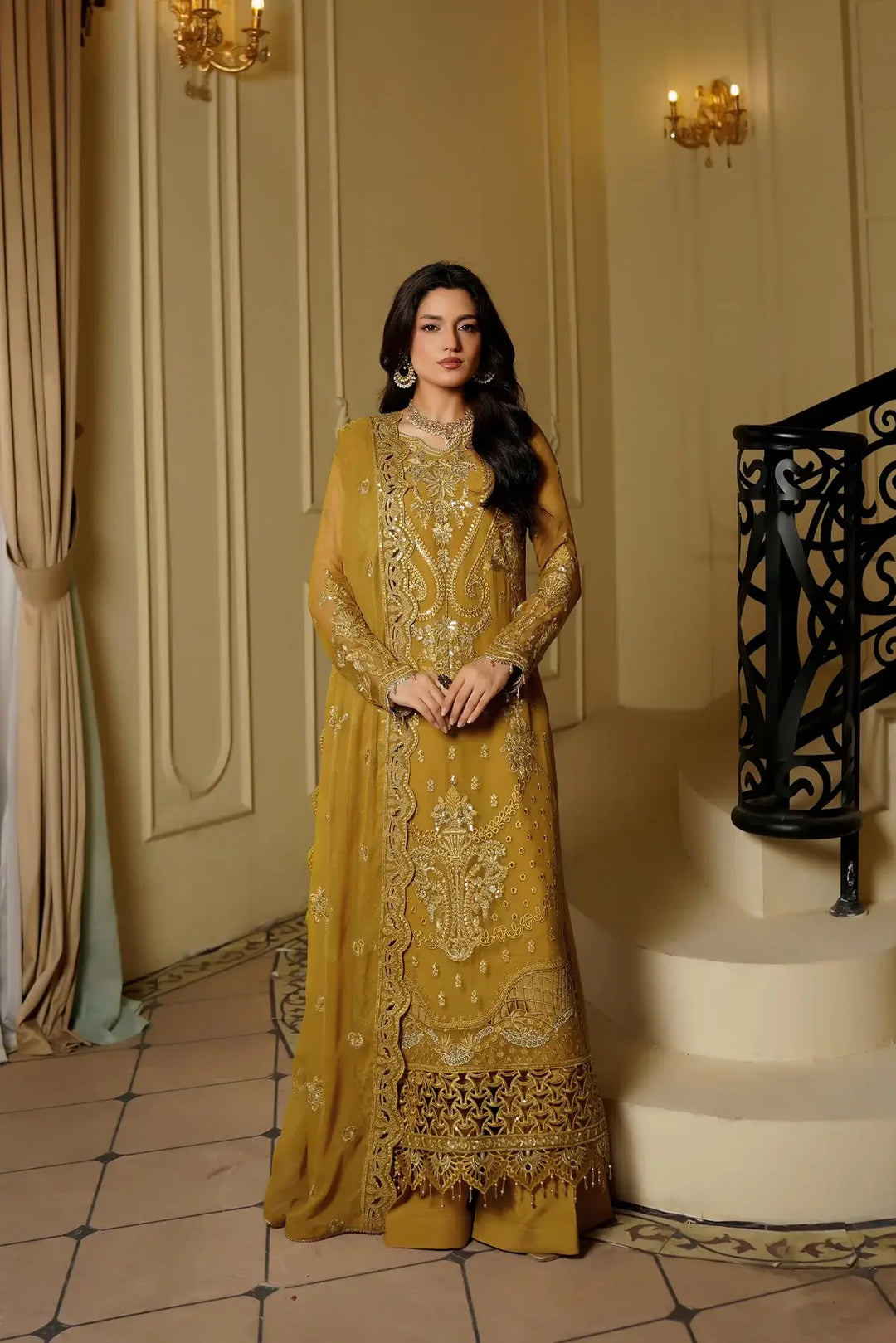Nyra Embroidered 3-Piece Unstitched Suit