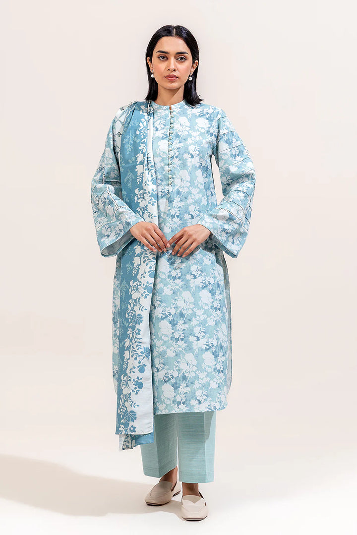 Piece Printed Khaddar Suit Sapphire Bloom