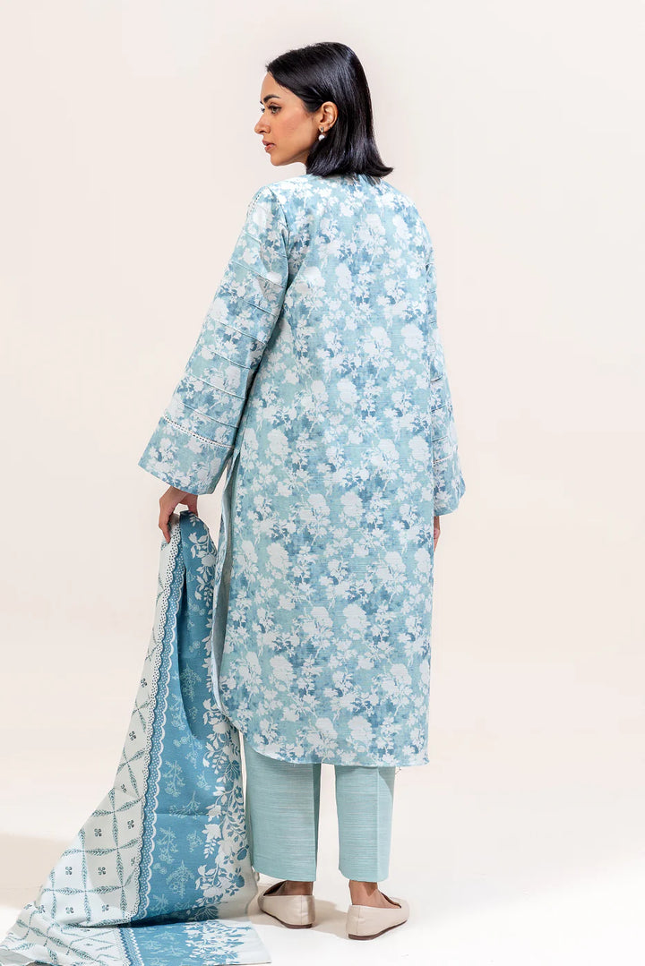 Piece Printed Khaddar Suit Sapphire Bloom