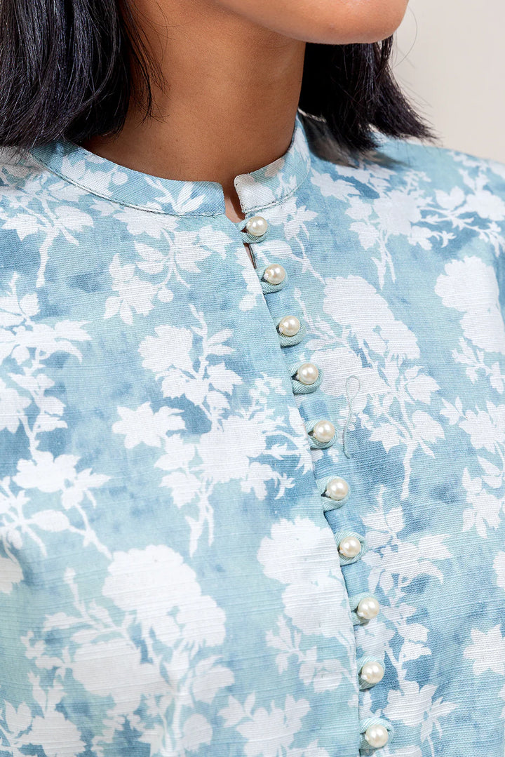 Piece Printed Khaddar Suit Sapphire Bloom