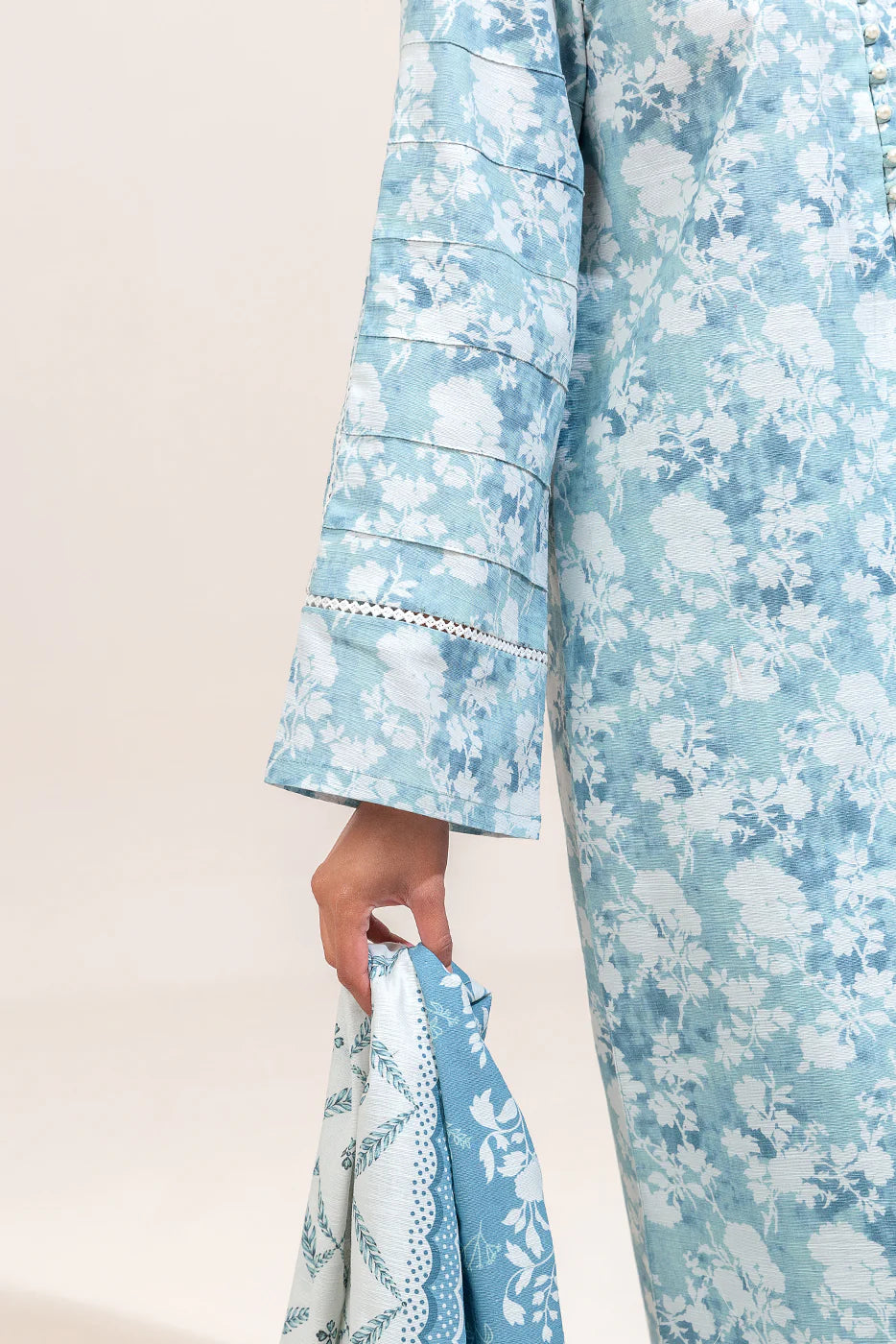 Piece Printed Khaddar Suit Sapphire Bloom