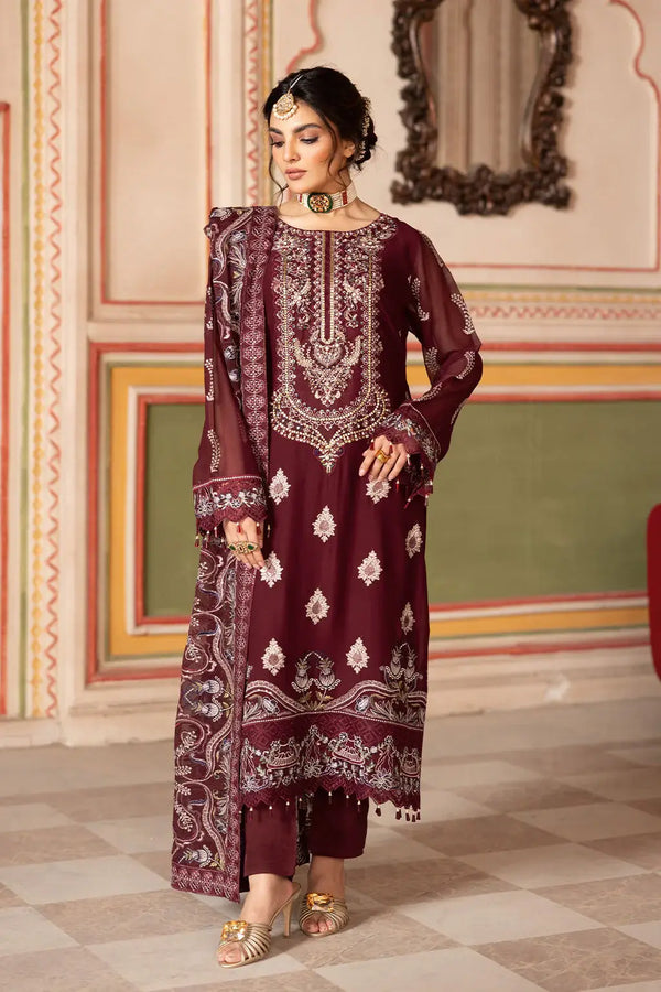 Ramsha Dastan Vol-03 Embroidered Chiffon Unstitched 3Pc Suit T-301