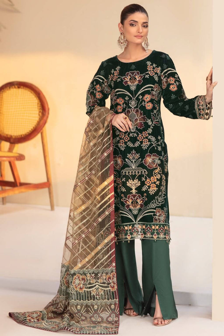 Ramsha Velvet Collection Vol-4 – V-406 Green