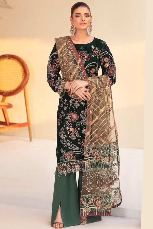 Ramsha Velvet Collection Vol-4 – V-406 Green