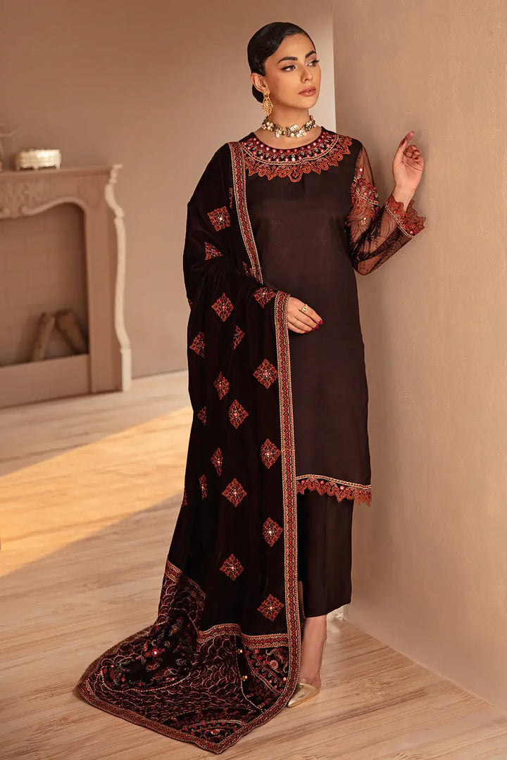 Ramsha Velvet Collection Vol-5 – V-507 Maroon