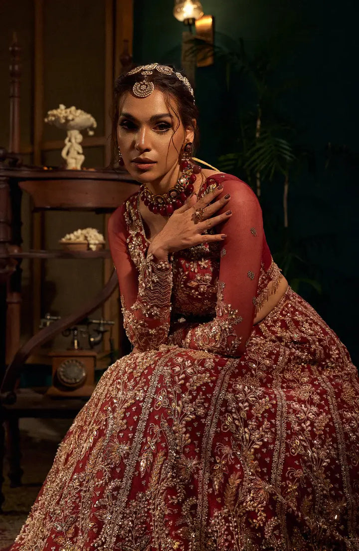 Mehro Maa Ruby Embellished Net Suit