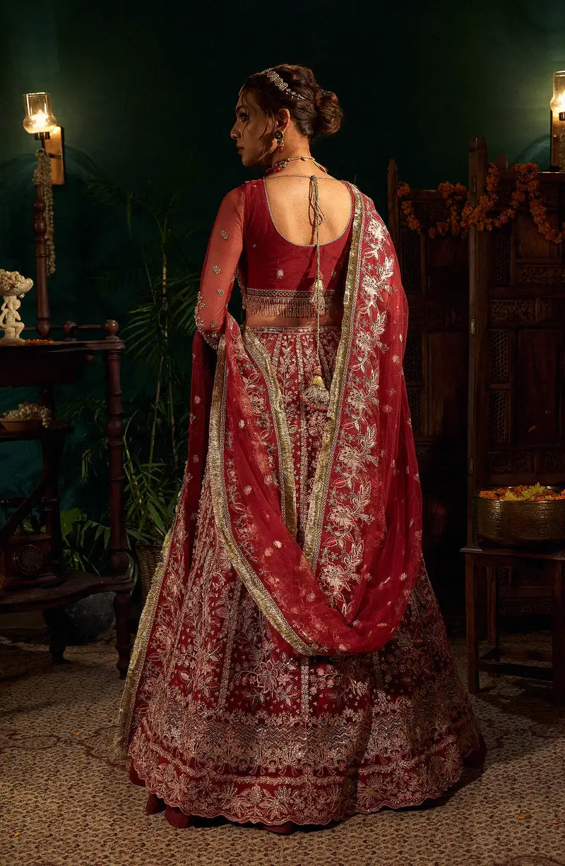 Mehro Maa Ruby Embellished Net Suit