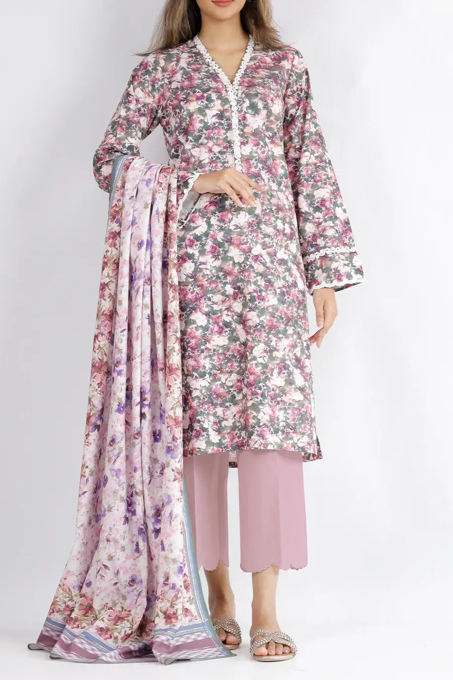 Unstitched Printed Arabic Linen 3 Piece U01-24224-22C