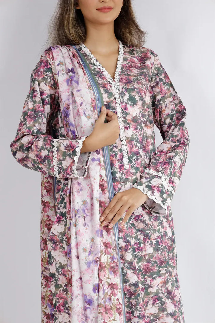 Unstitched Printed Arabic Linen 3 Piece U01-24224-22C