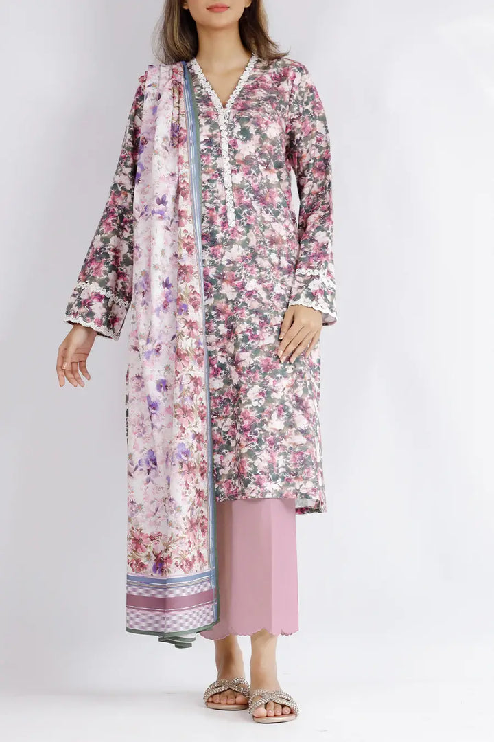 Unstitched Printed Arabic Linen 3 Piece U01-24224-22C