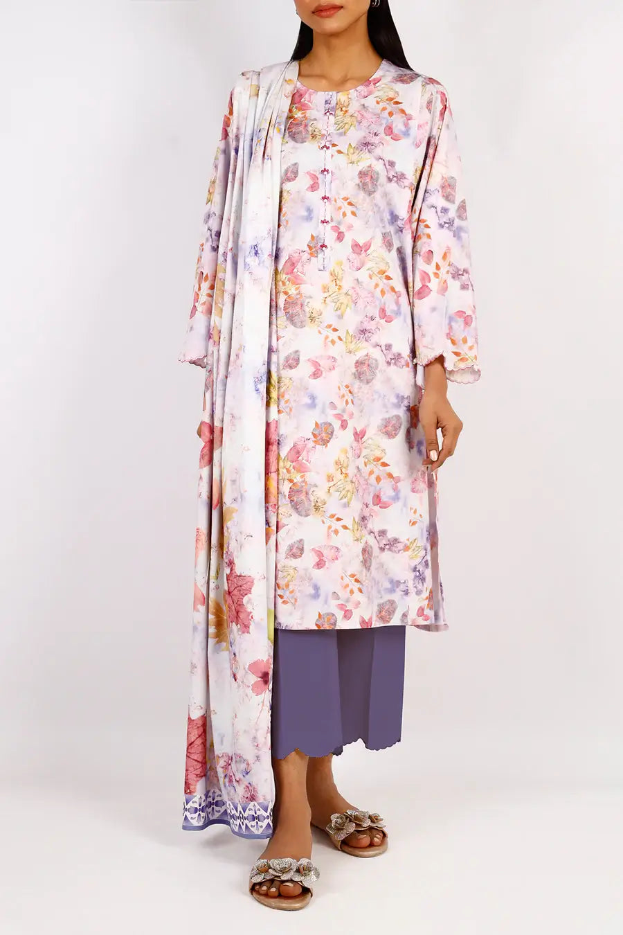 Unstitched Printed Arabic Linen 3 Piece U04-24382-06A