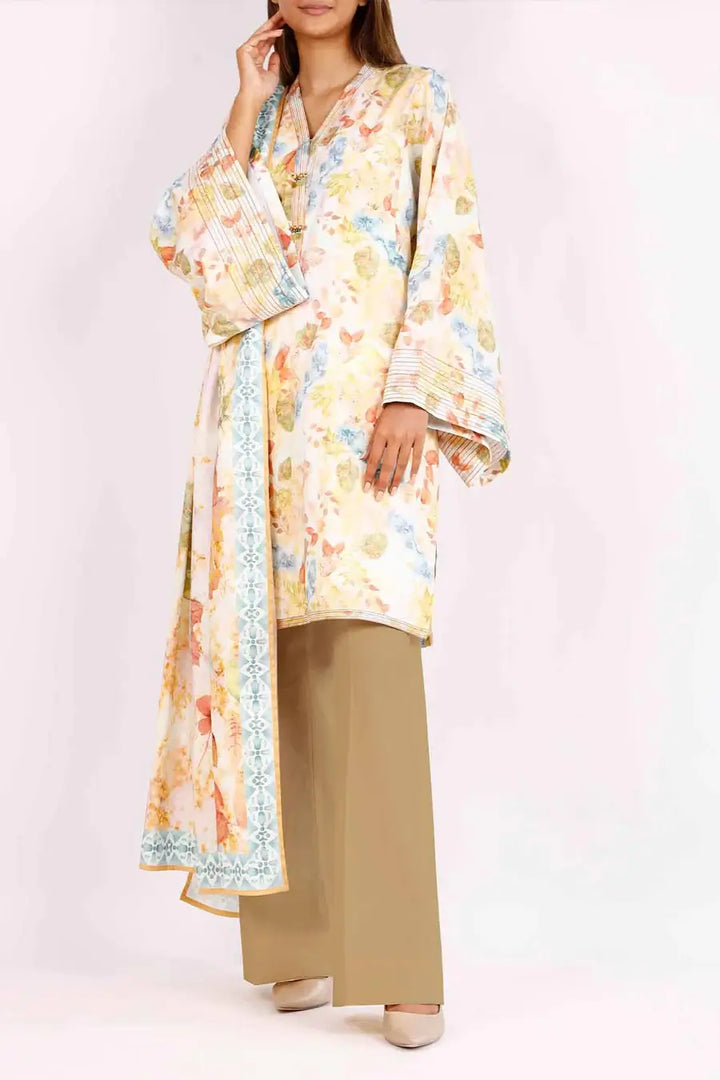 Unstitched Printed Arabic Linen 3 Piece U04-24382-06B