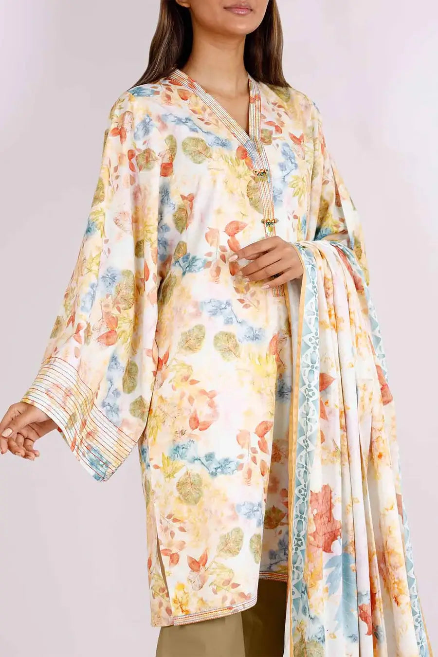 Unstitched Printed Arabic Linen 3 Piece U04-24382-06B